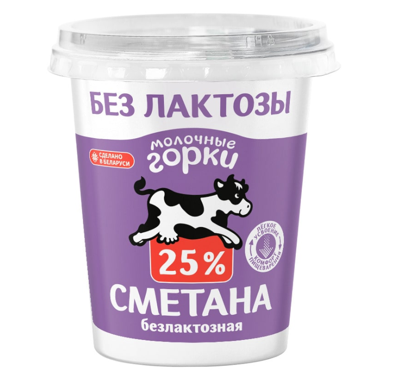 Сметана "Молочные горки" 25% 350 гр. стакан